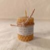 Vela de miel. Vela de cera de abeja pura. tamaño chica con mensaje "Velita para que me vaya bonito"